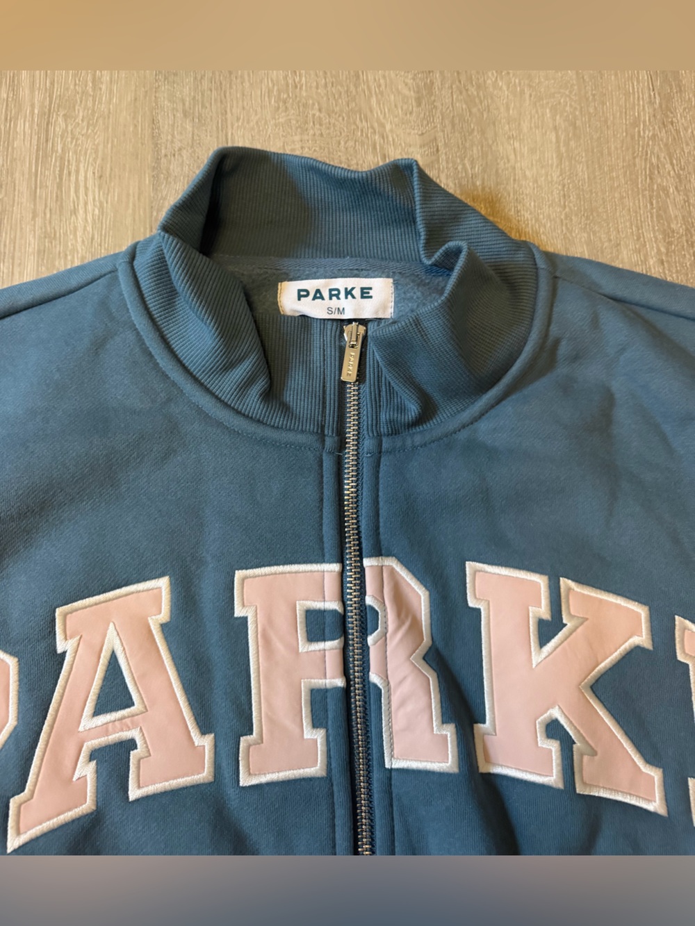 Parke Zip Up Varsity Mockneck Sz S/M Mulled NWT - Picture 3 of 4